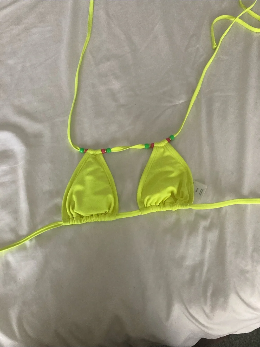 Neon Yellow Triangle Swim Top